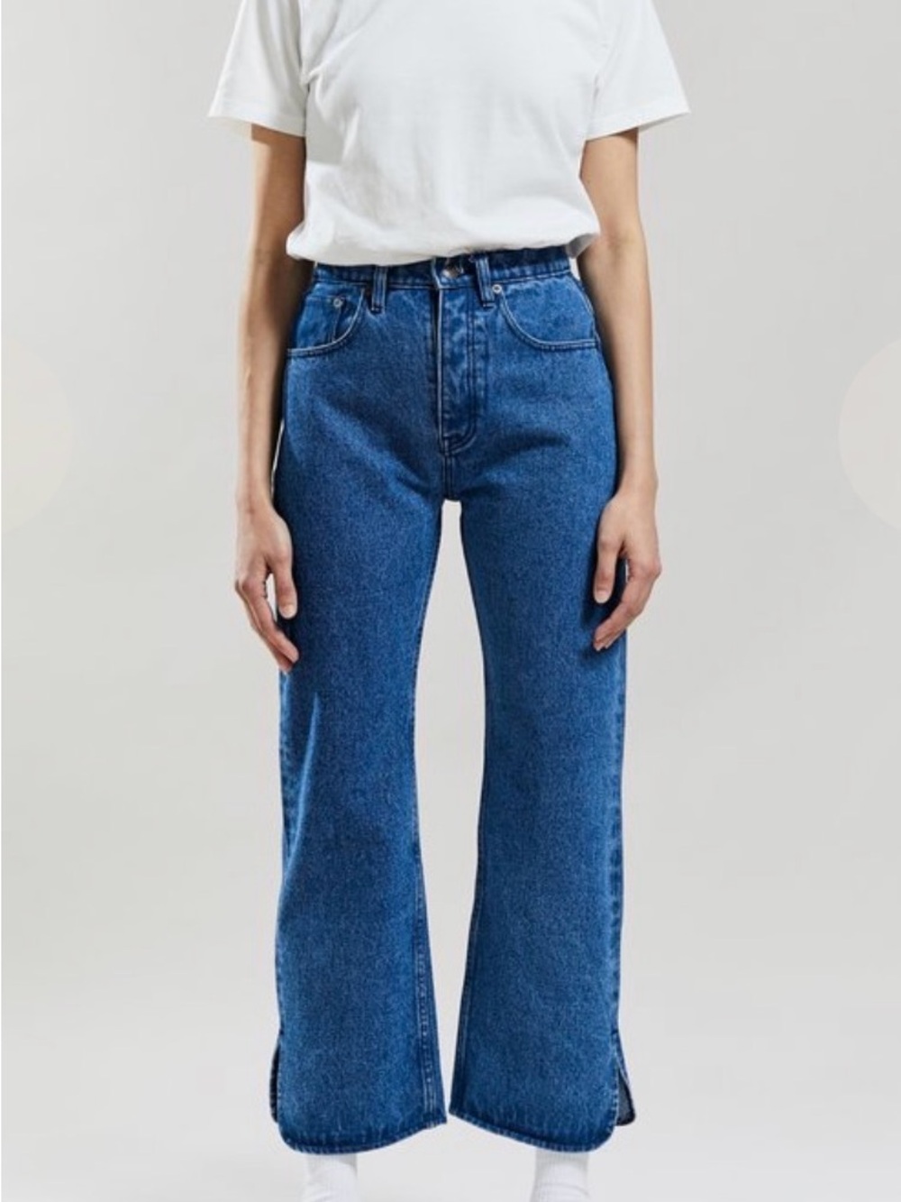 Still Here Women’s Diner Jeans Straight Leg 100% Cotton Split Ankle Size 26